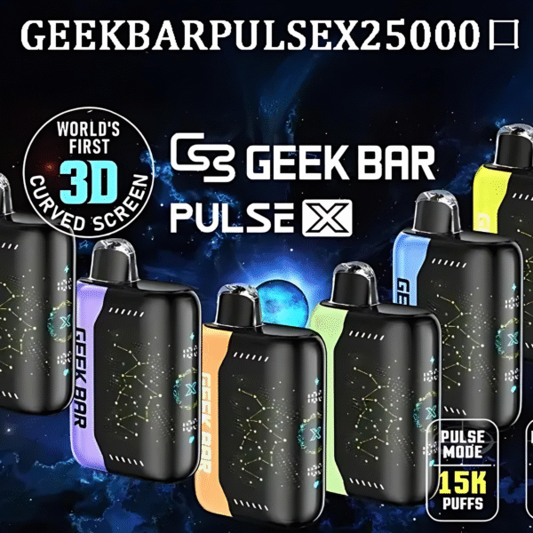 Geek bar 25000 口一次性電子煙 (買5送1)美國爆款 Geek Bar Pulse X 25000 Puffs 小火箭拋棄式電子煙 雙模式 18ML大容量